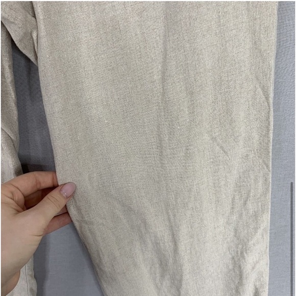 J. Jill Womens Pant Small Petite Beige Love Linen Elastic Waist Crop Lagenlook - Picture 7 of 13